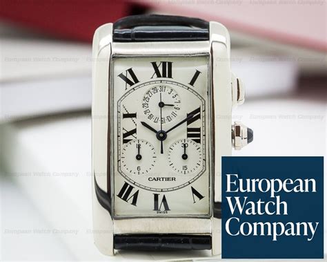 cartier w2603356|Cartier Tank Americaine Silver Dial 18kt White Gold Men's Watch .